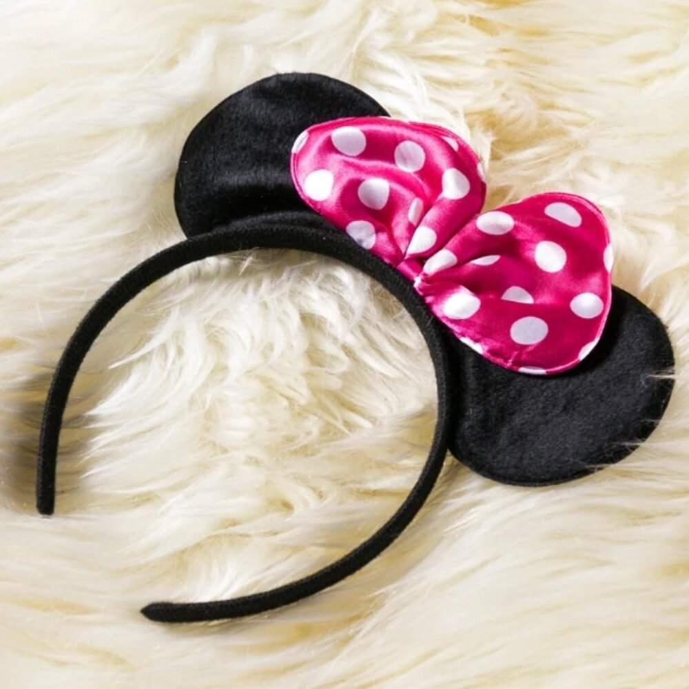 Minnie Mouse Ears Pink Bow Girls Headband